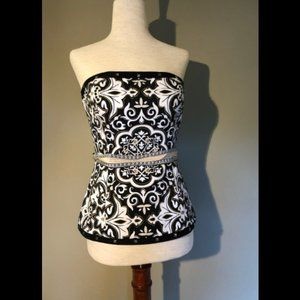 White House Black Market Strapless Bustier Top